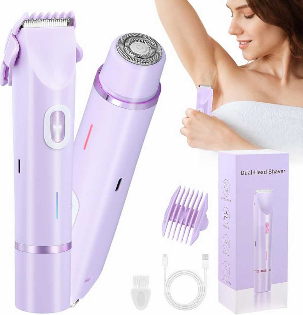 Rechargeable Dual-Head Waterproof Electric Shaver – Wet & Dry Use | Type-C Fast Charging